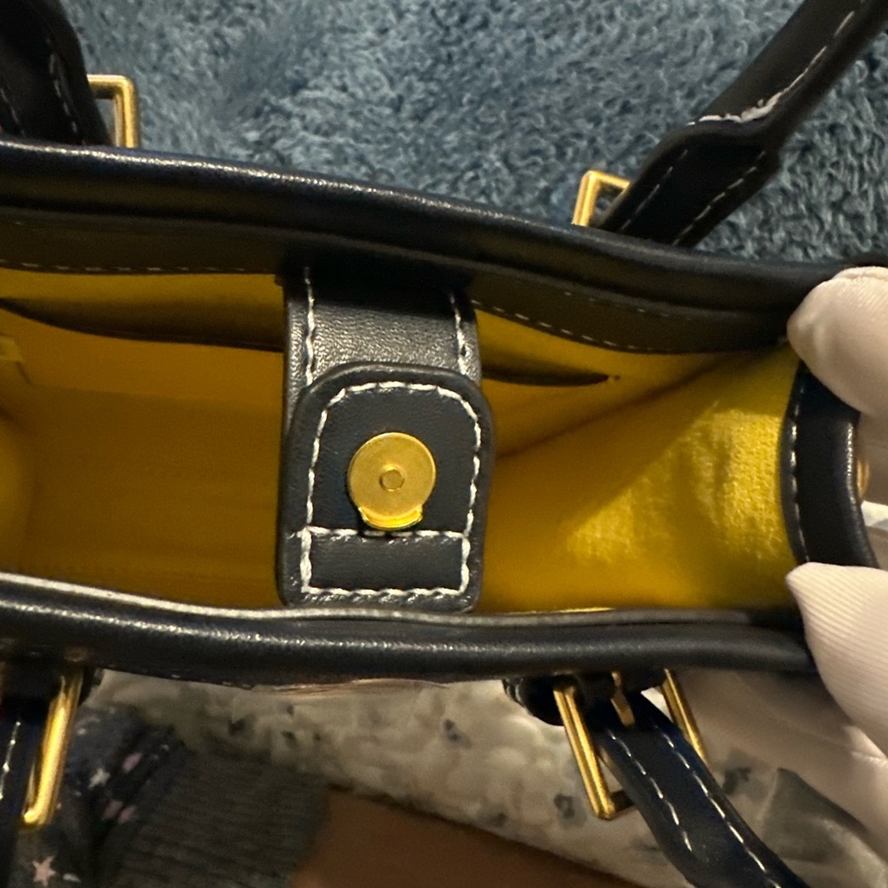 Tory Burch Monogram Mini Tote in Navy - Picture 4 of 7
